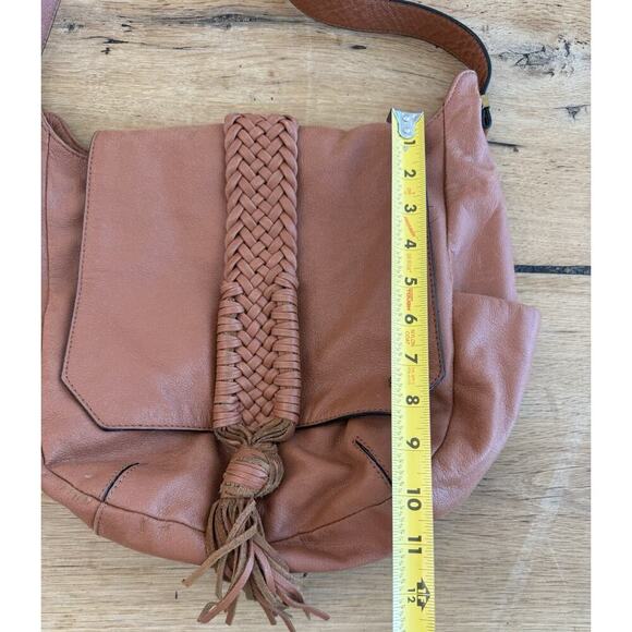 Elliott Lucca Braided Leather Cognac Brown‎ SABINE Shoulder Bag - Picture 4 of 9